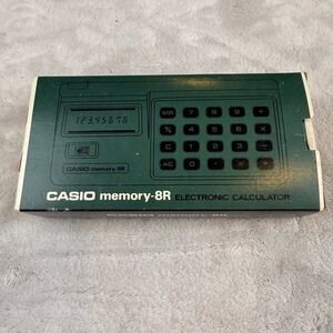 Vintage Casio Memory-8R Electronic Calculator Made in Japan Original Box Manual